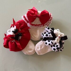 Charming Red and White Baby Socks Set